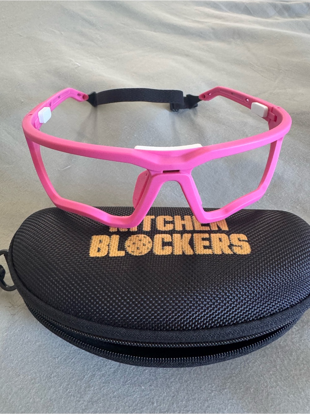 Kitchen Blockers Pickleball Sports Goggles in Bright Pink - Adjustable Strap